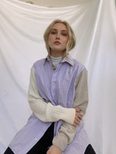 Load image into Gallery viewer, Purple Sweater Sleeve Button Down