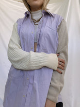 Load image into Gallery viewer, Purple Sweater Sleeve Button Down