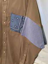 Load image into Gallery viewer, Tan and Denim Bandana Button Down