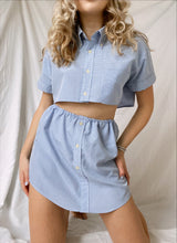 Load image into Gallery viewer, Blue Short Sleeve Shirt Set
