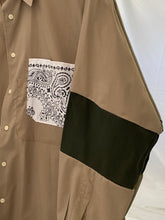 Load image into Gallery viewer, Tan and Olive Bandana Button Down
