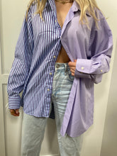 Load image into Gallery viewer, Baby Blue x Lilac Striped Button Down
