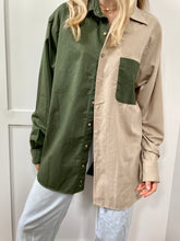 Load image into Gallery viewer, Army Green x Tan Button Down
